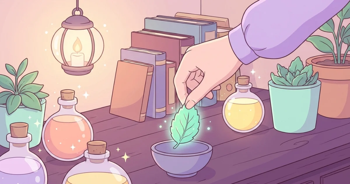 cozy alchemy corner for digital overstimulation calm