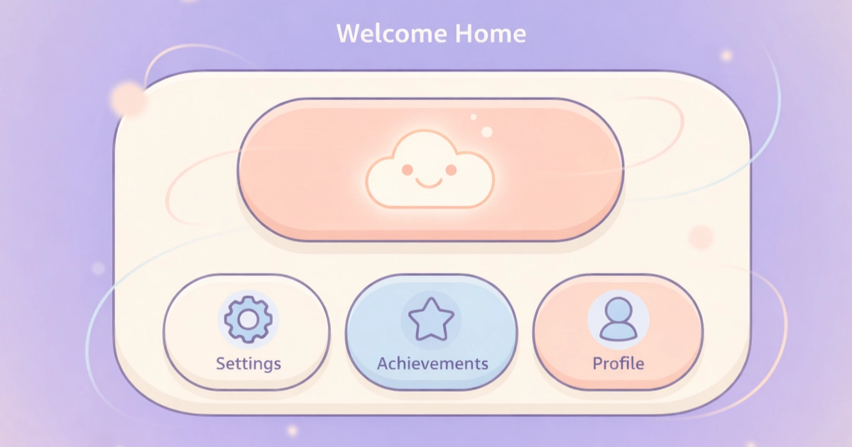 cozy game interface calming nervous system