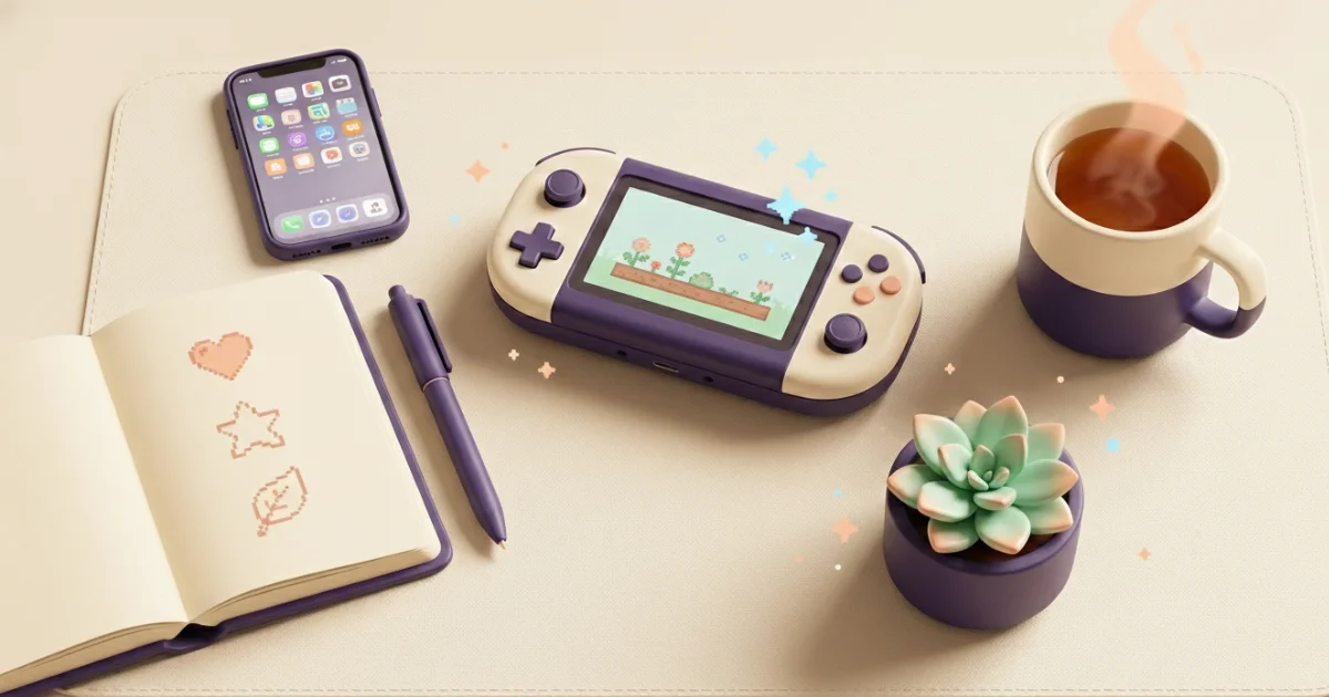 cozy games stress relief desk ritual