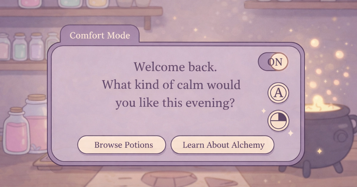low contrast design comfort mode toggle for cozy game UI accessibility