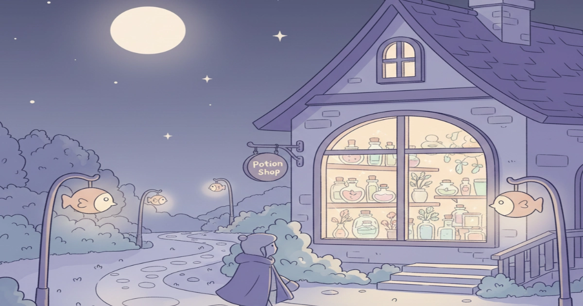 slow games attention fatigue relief with cozy nighttime mood